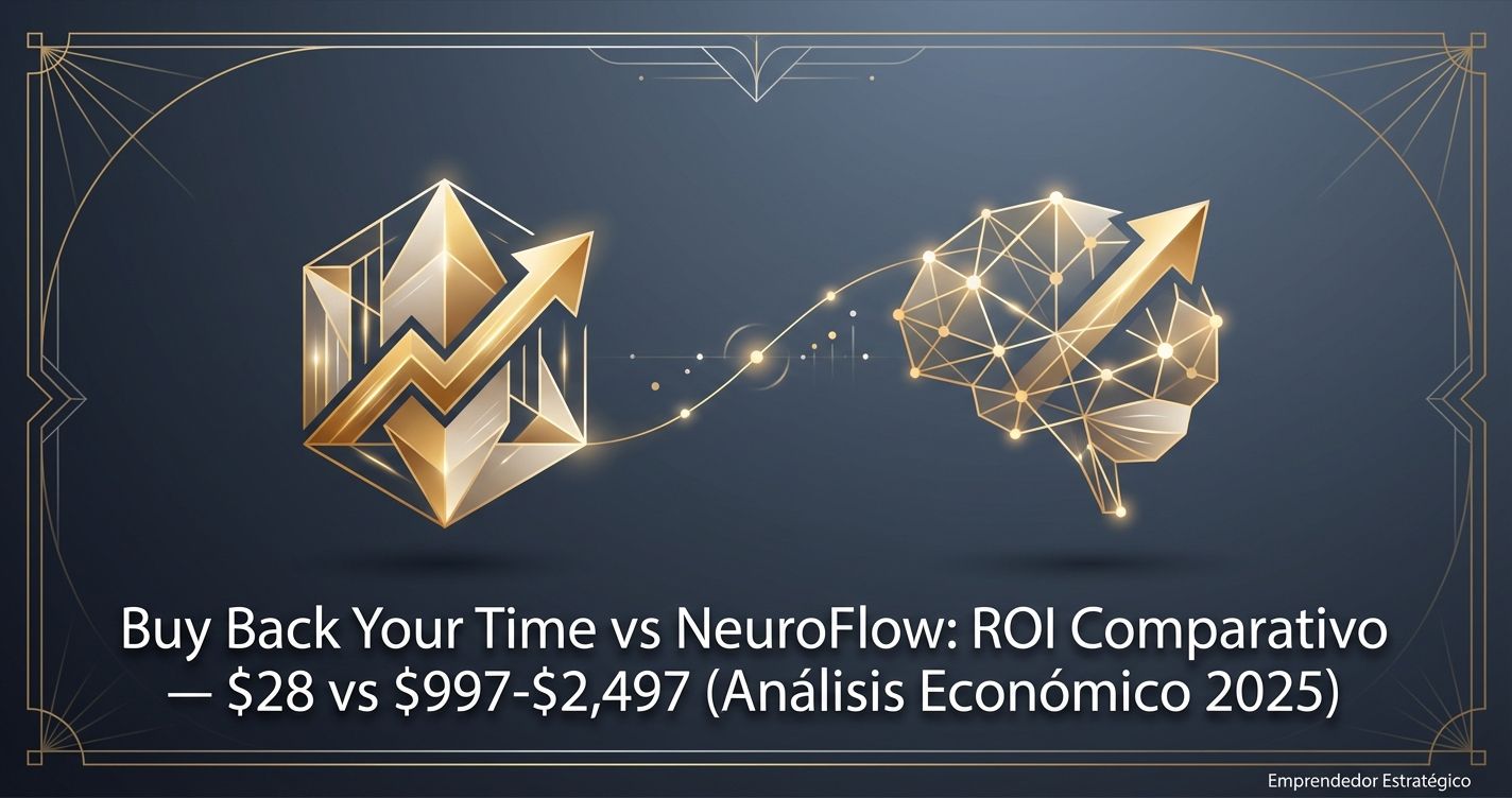 Buy Back Your Time vs NeuroFlow: ROI Comparativo — $28 vs $997-$2,497 (Análisis Económico 2025)
