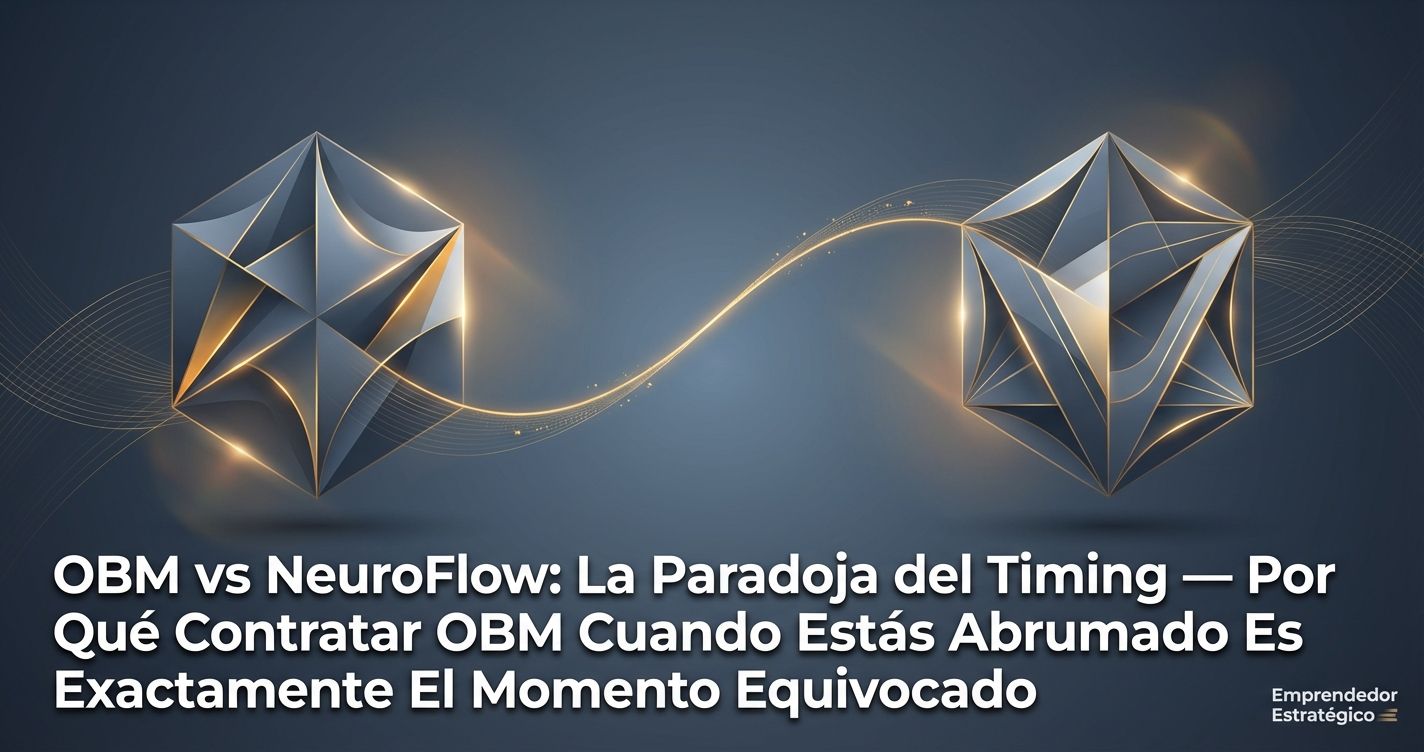 OBM vs NeuroFlow: La Paradoja del Timing — Por Qué Contratar OBM Cuando Estás Abrumado Es Exactamente El Momento Equivocado